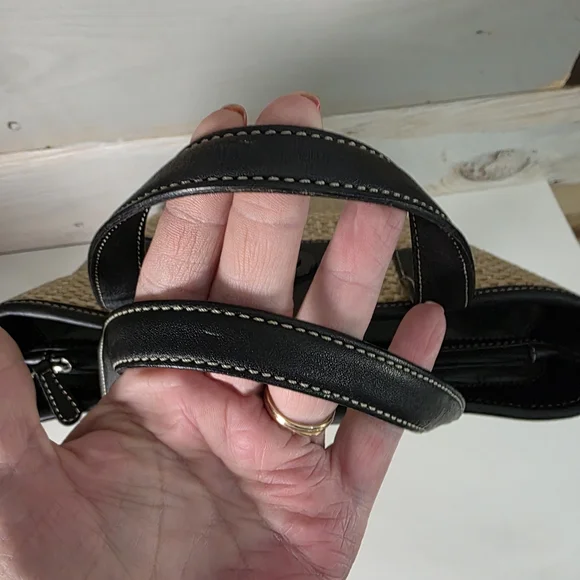 Coach Black and Tan Woven Tote Bag & Coach Scarf - Picture 11 of 15